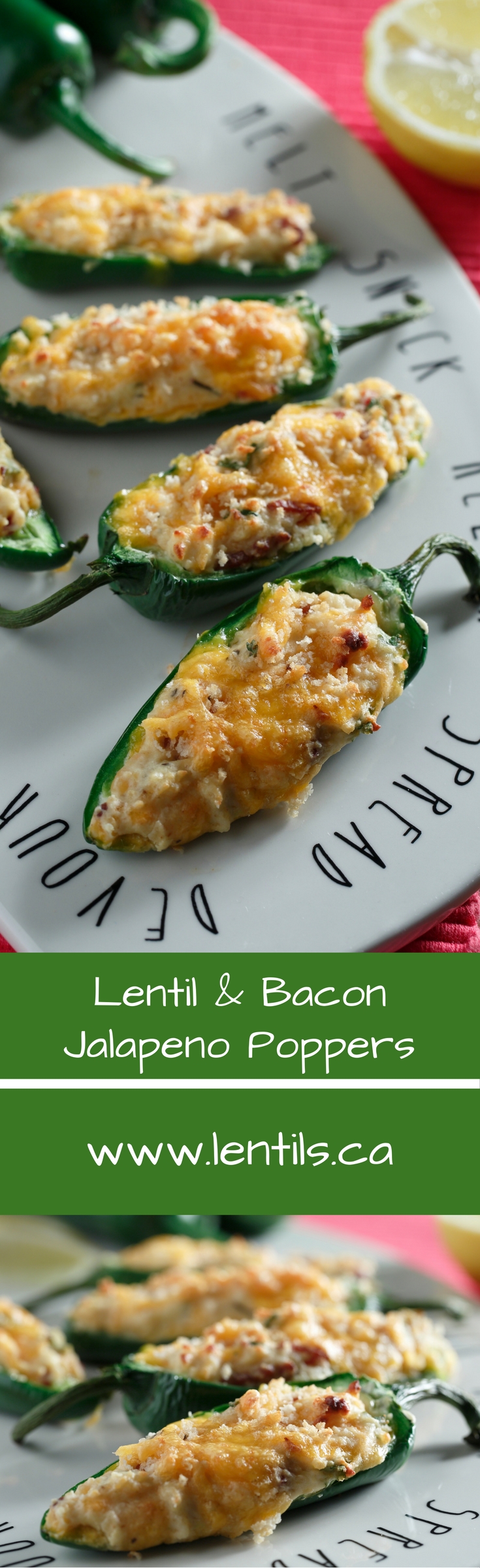Lentil & Bacon Jalapeno Poppers
