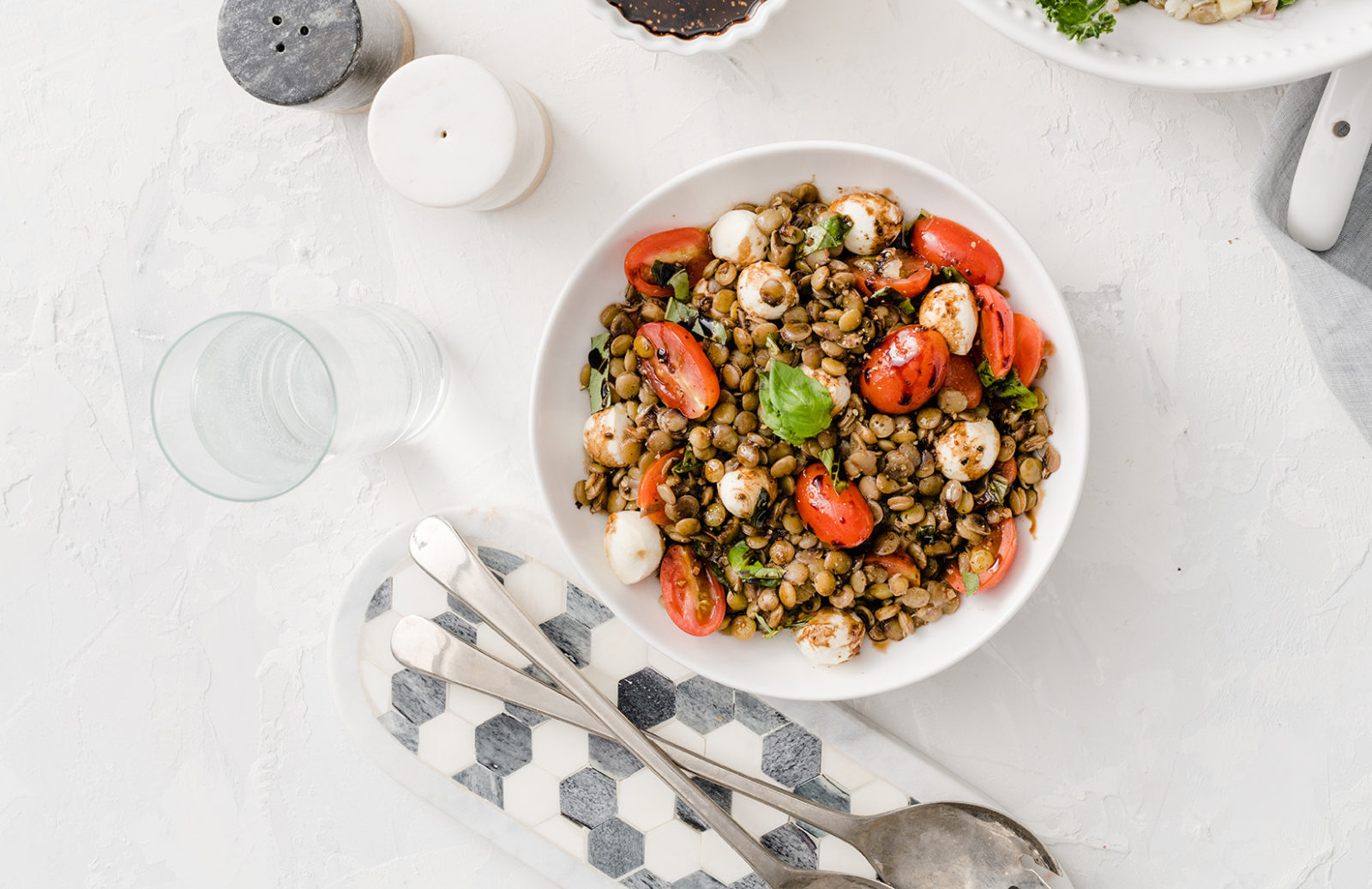 Balsamic Lentil Caprese Salad
