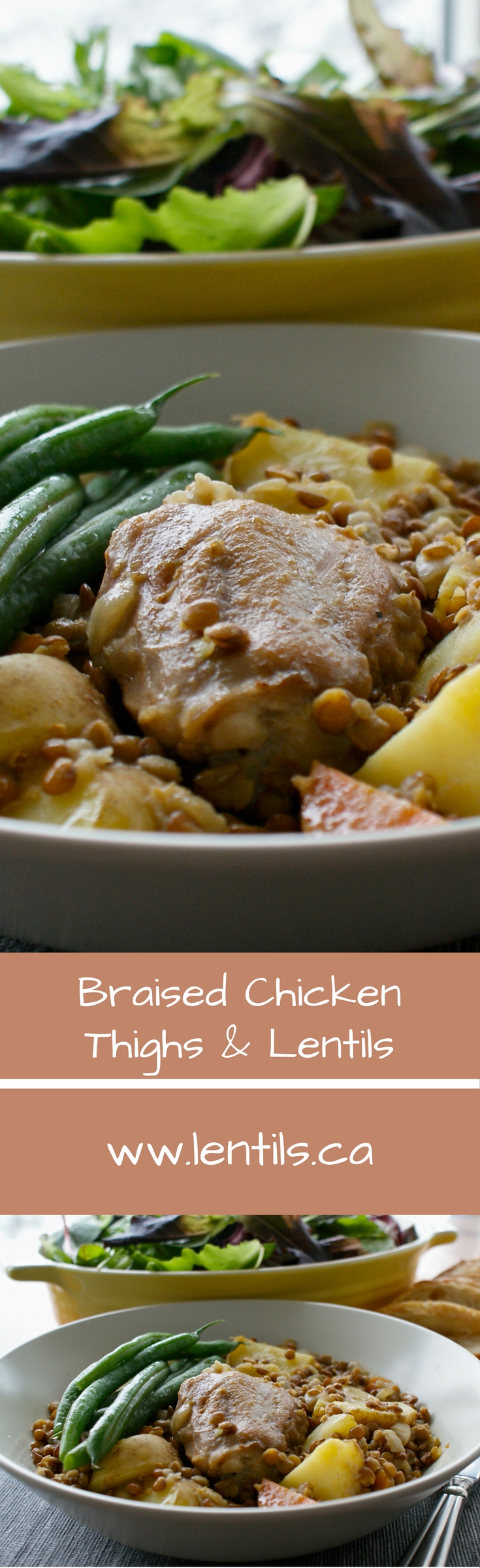 Braised Chicken Thighs with Lentils