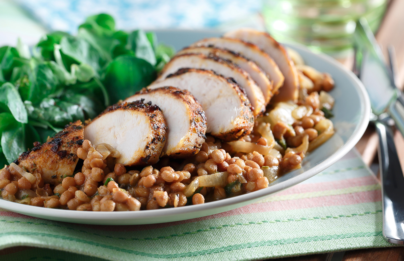 Blackened Chicken & Creole Lentils