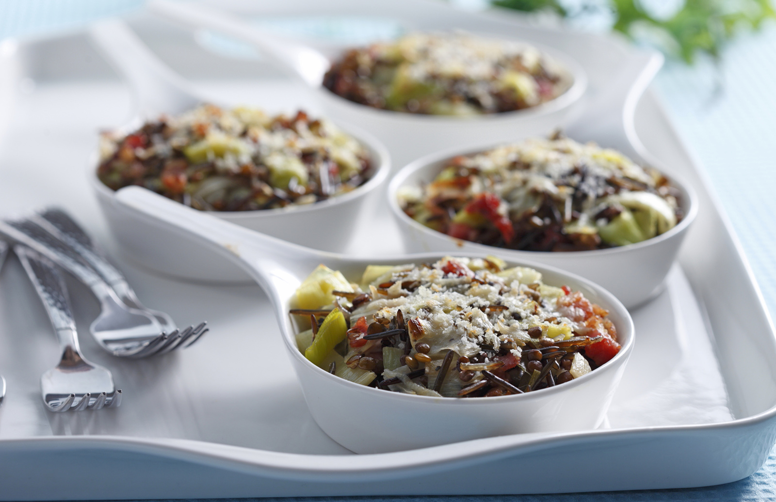 Braised Leeks & Lentil Gratin