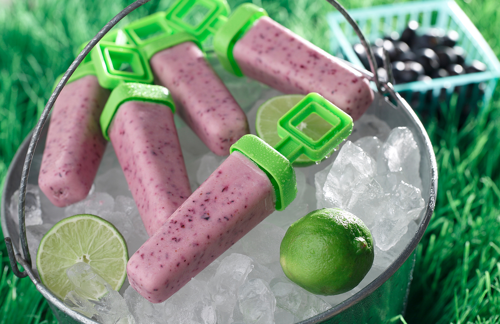 Creamy Blueberry & Lentil Lime Popsicles