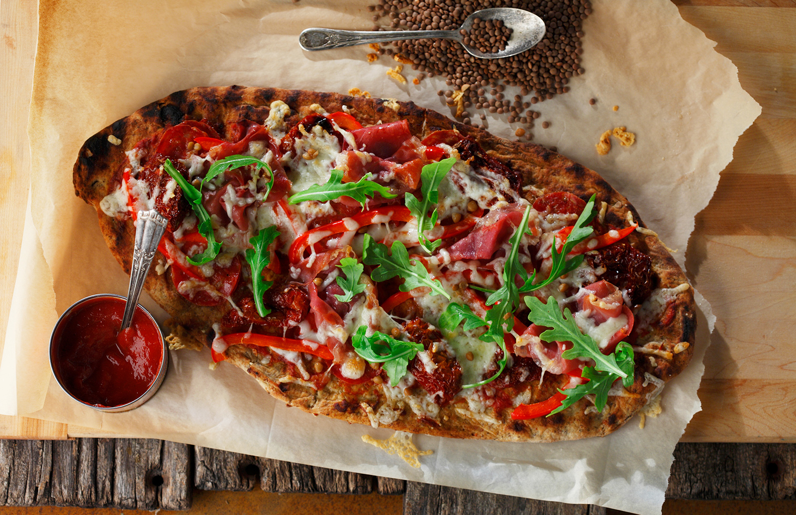 Grilled Pizza with Lentil Dough