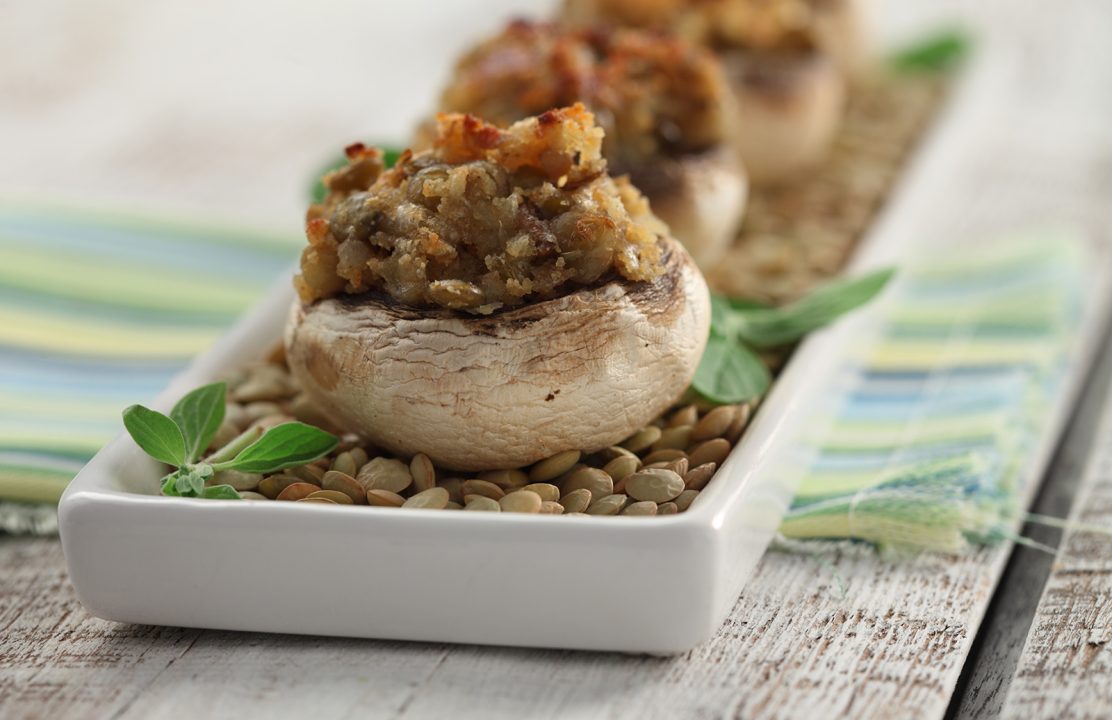 LentilStuffed Mushrooms