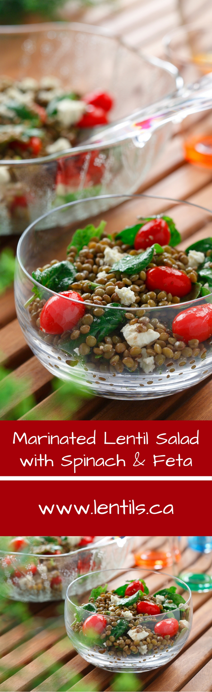 Marinated Lentil Salad with Spinach & Feta
