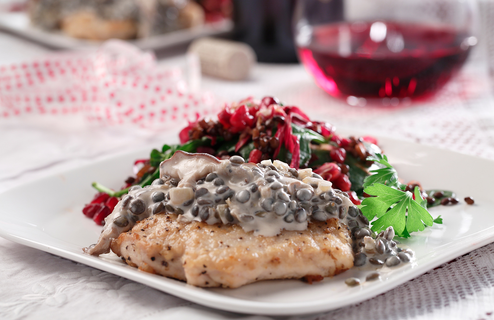 Marsala Chicken & Lentils