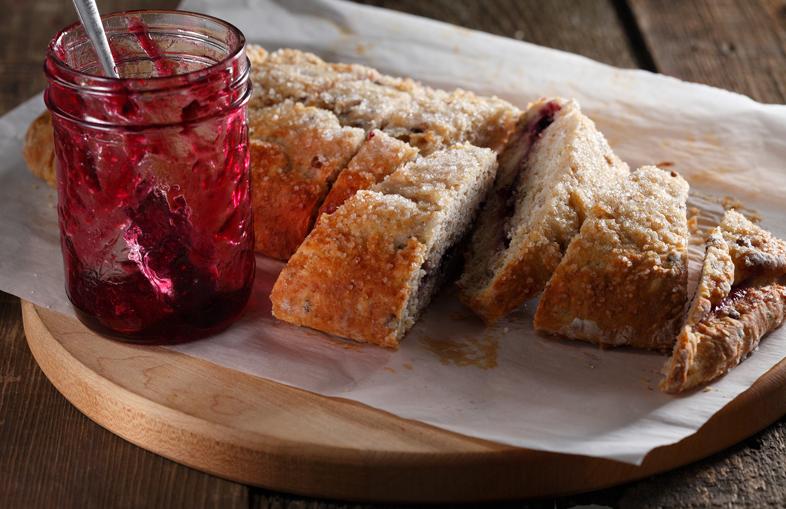 Oatmeal-Lentil Jam-Filled Slab Scones