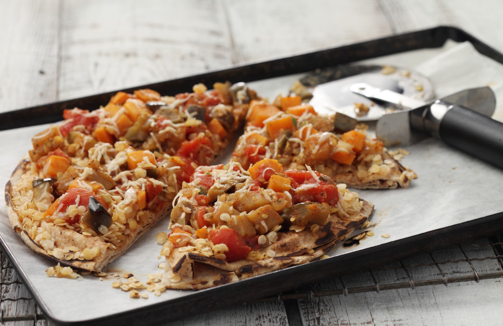 Sweet Potato & Curried Red Lentil Pizza