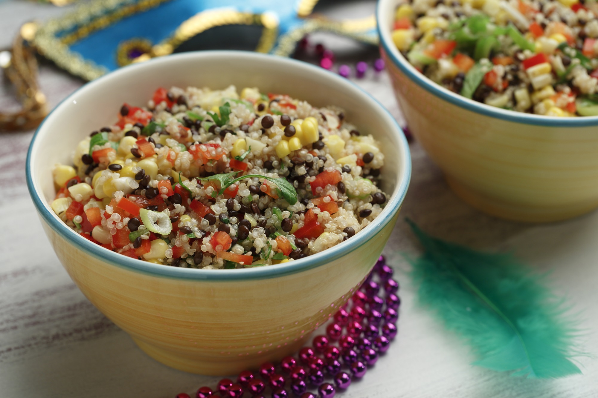 Lentil & Quinoa Salad with BBQ Corn