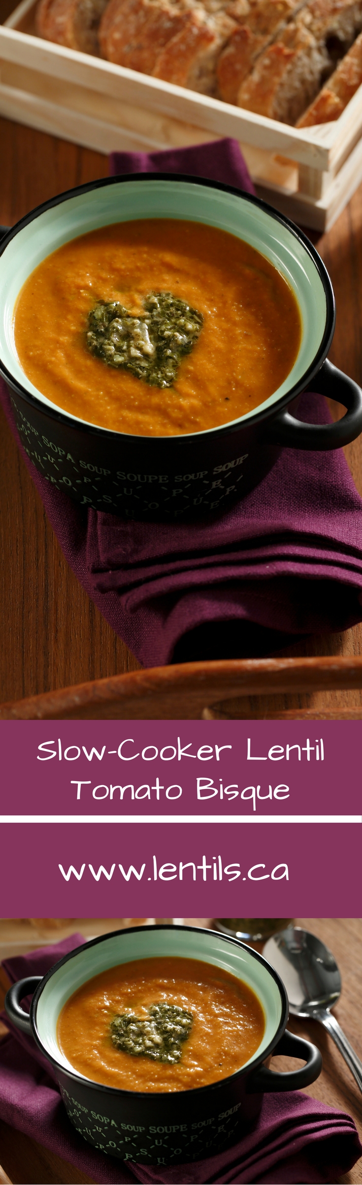 SlowCooker Lentil Tomato Bisque