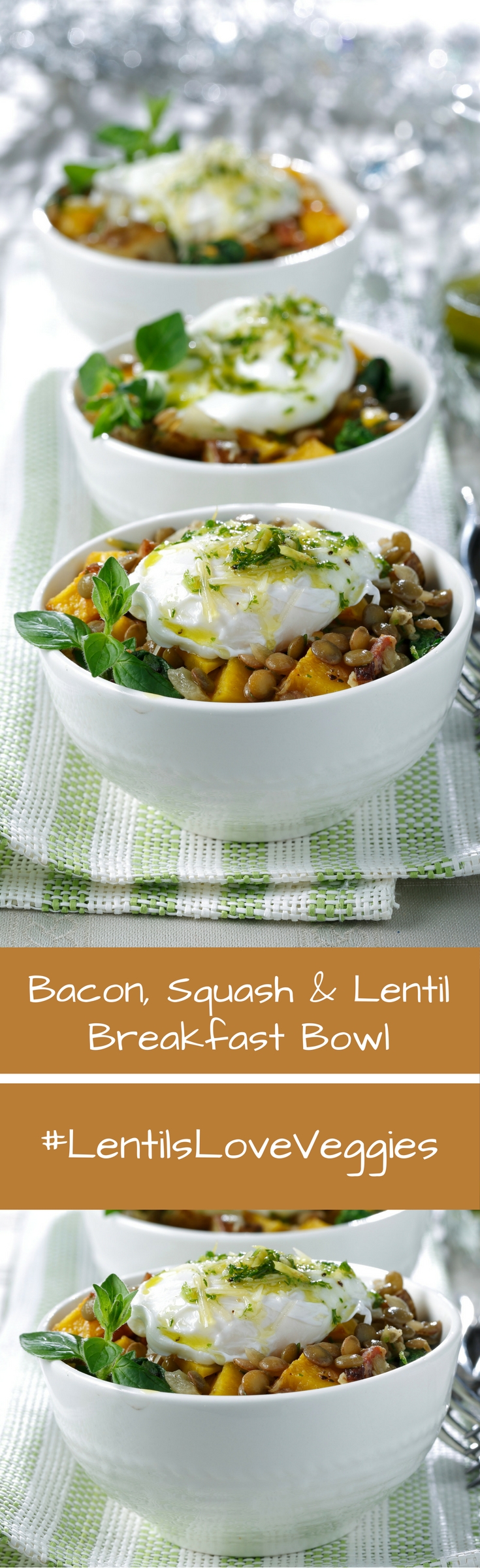 Bacon, Squash & Lentil Breakfast Bowl