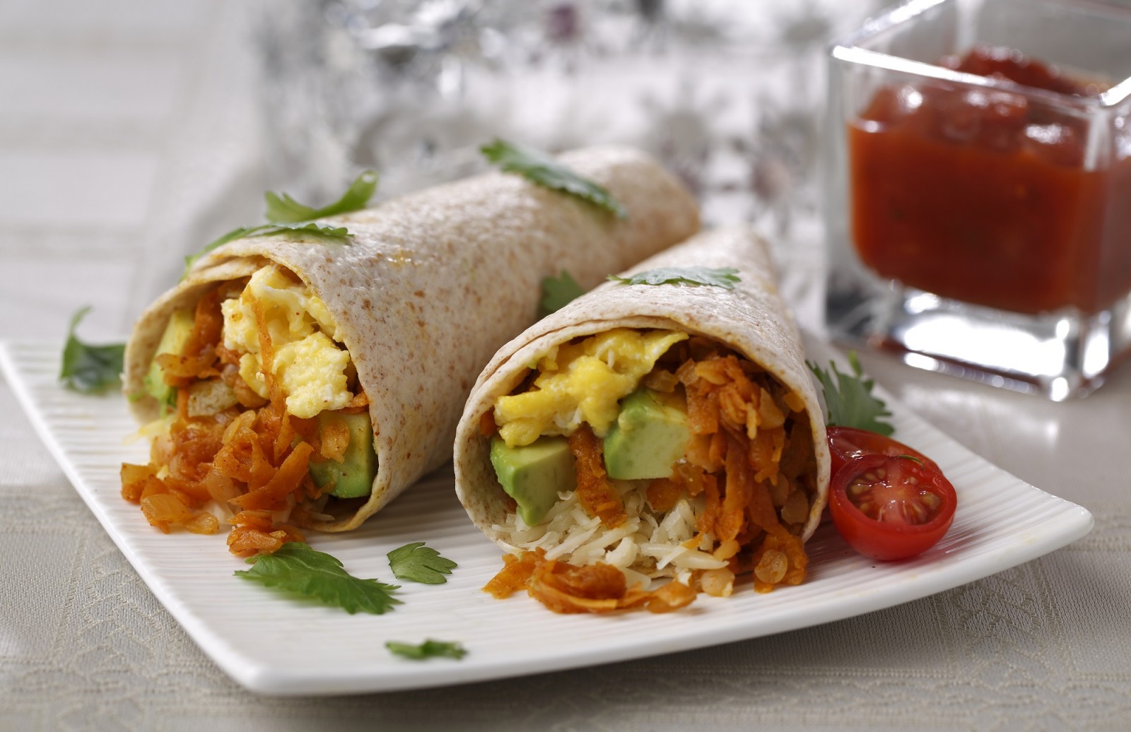 Zesty Lentil Breakfast Burrito