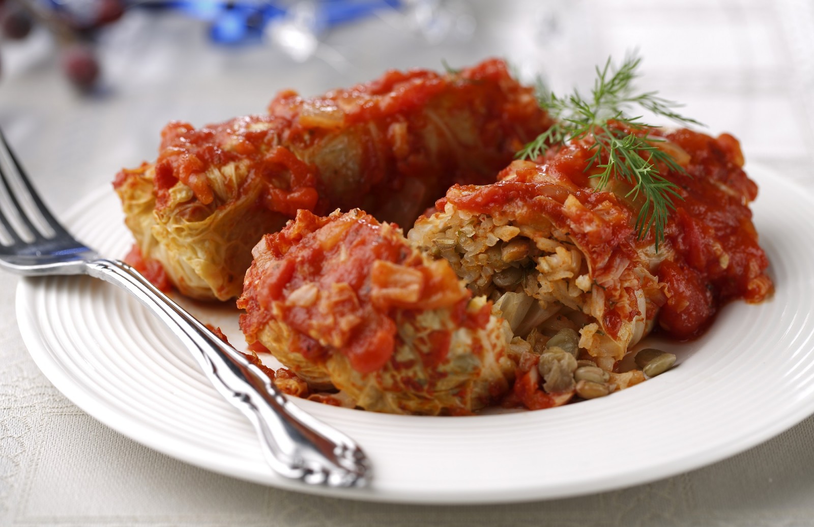 Lentil Stuffed Cabbage Rolls