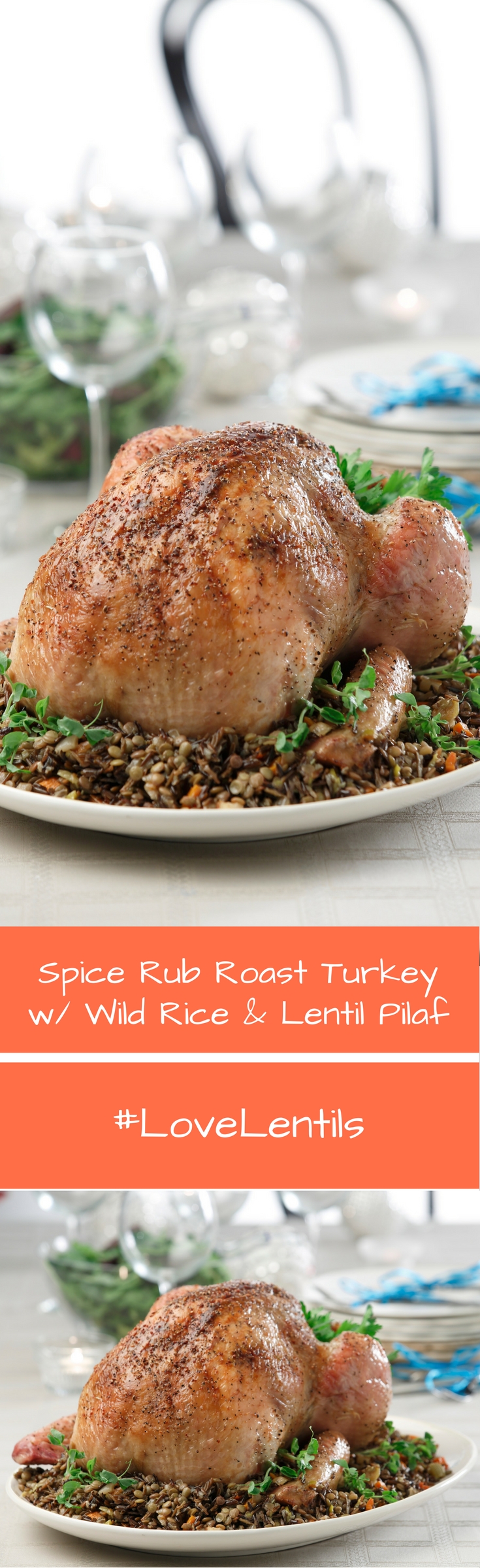 Spice Rub Roasted Turkey with Wild Rice & Lentil Pilaf
