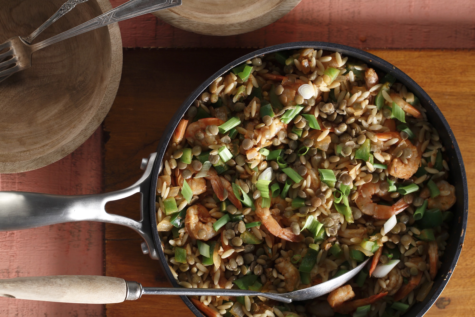 Jambalaya Lentil & Orzo Skillet