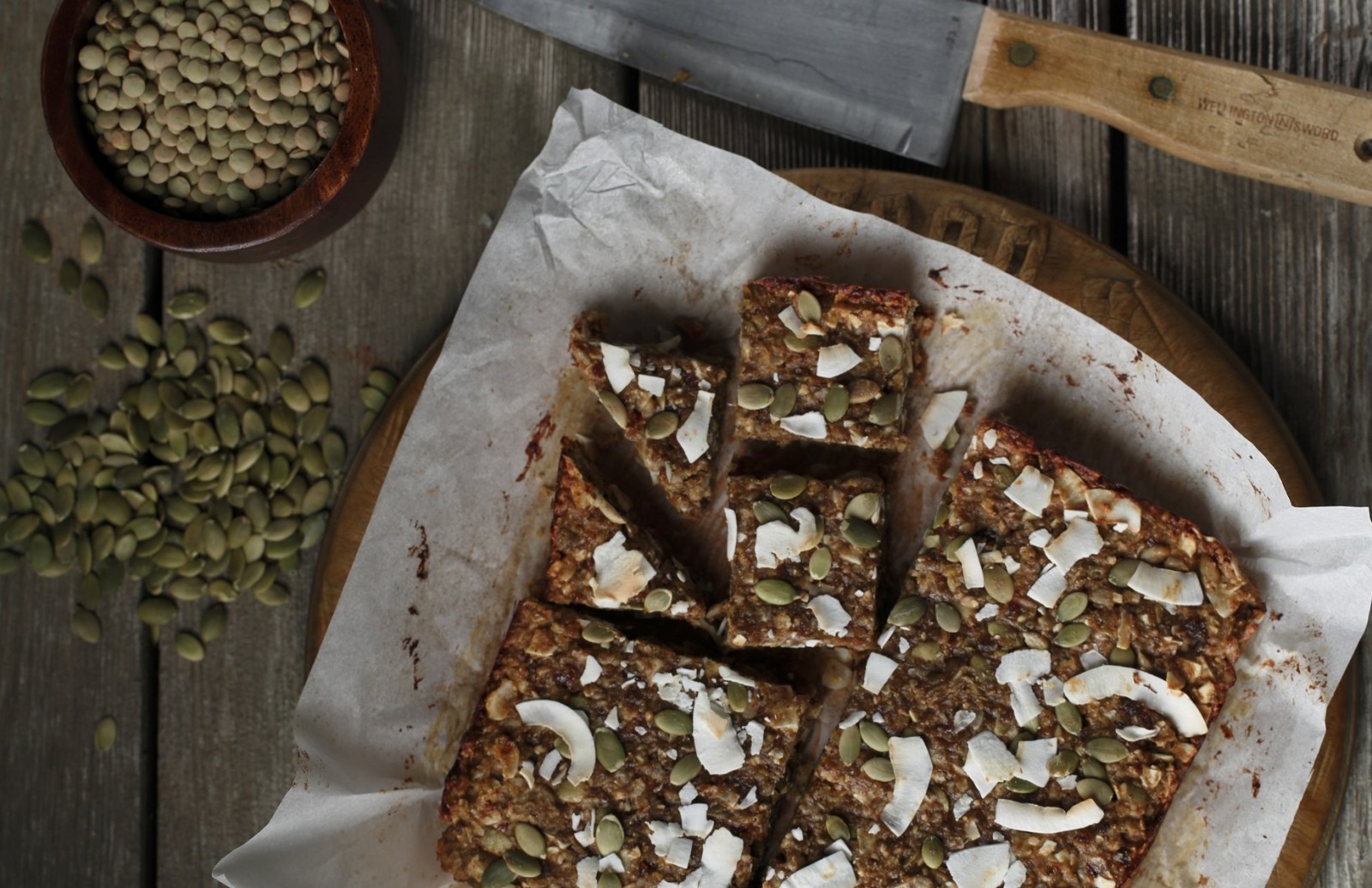 Lentil Trail Mix Squares