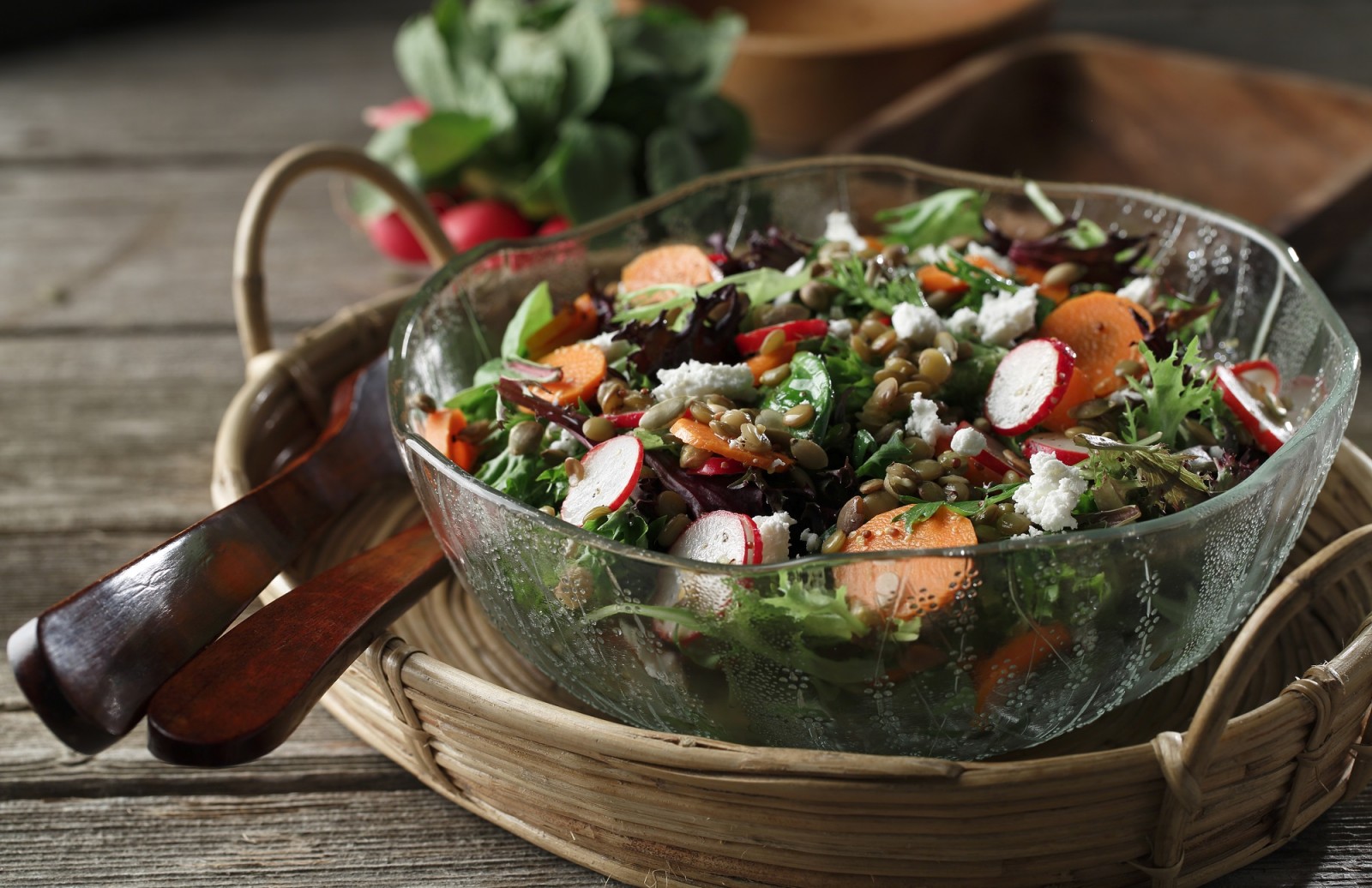 Spring Greens with Quick Pickled Lentils & Vegetables