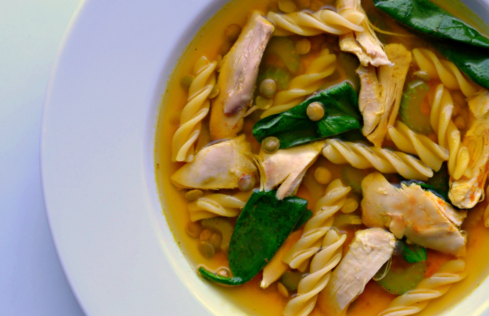 Curried Lentil Chicken Noodle Soup