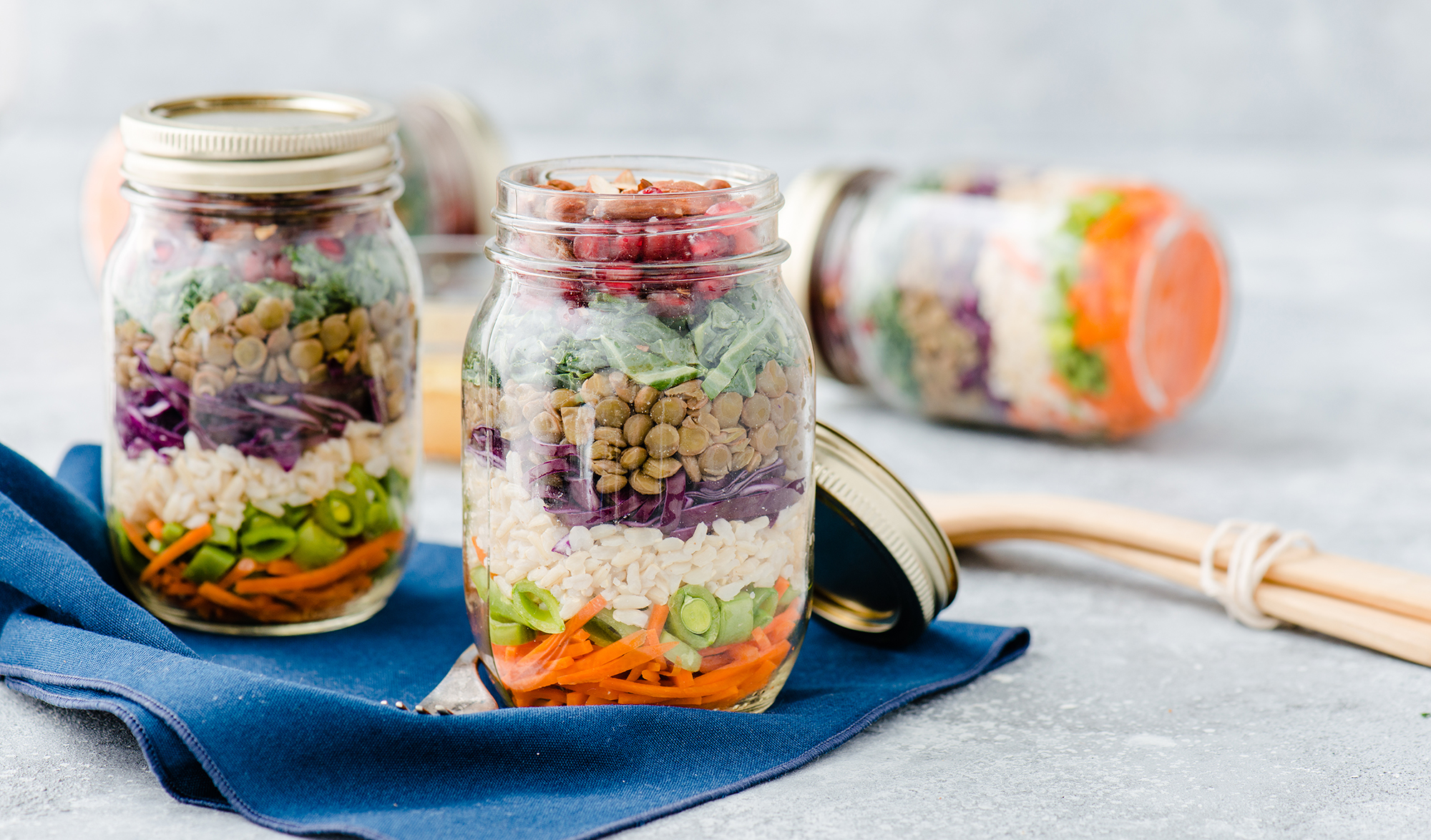 Rainbow Veggie Mason Jar Salad