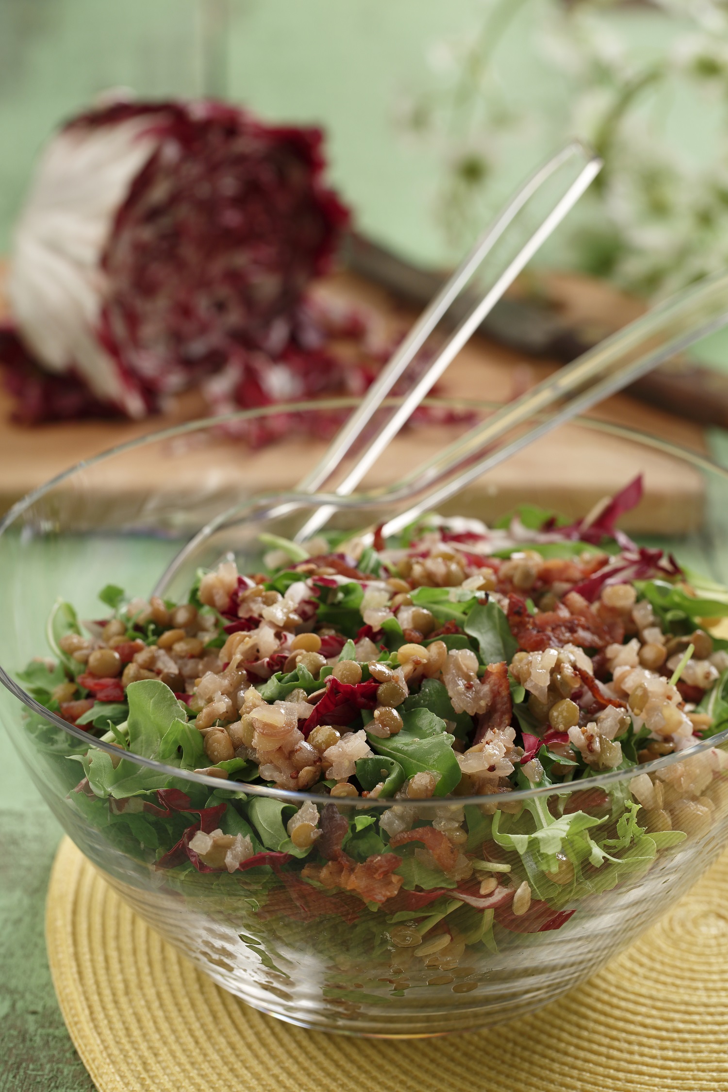 Arugula Salad with Lentils & Bacon