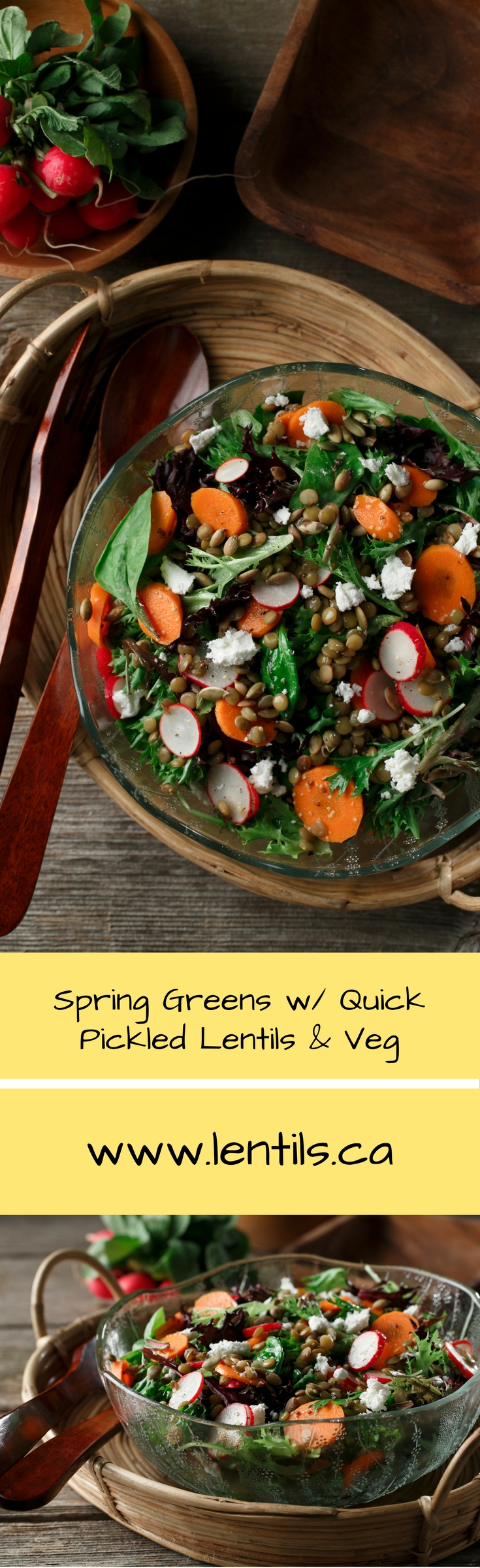 Spring Greens with Quick Pickled Lentils & Vegetables