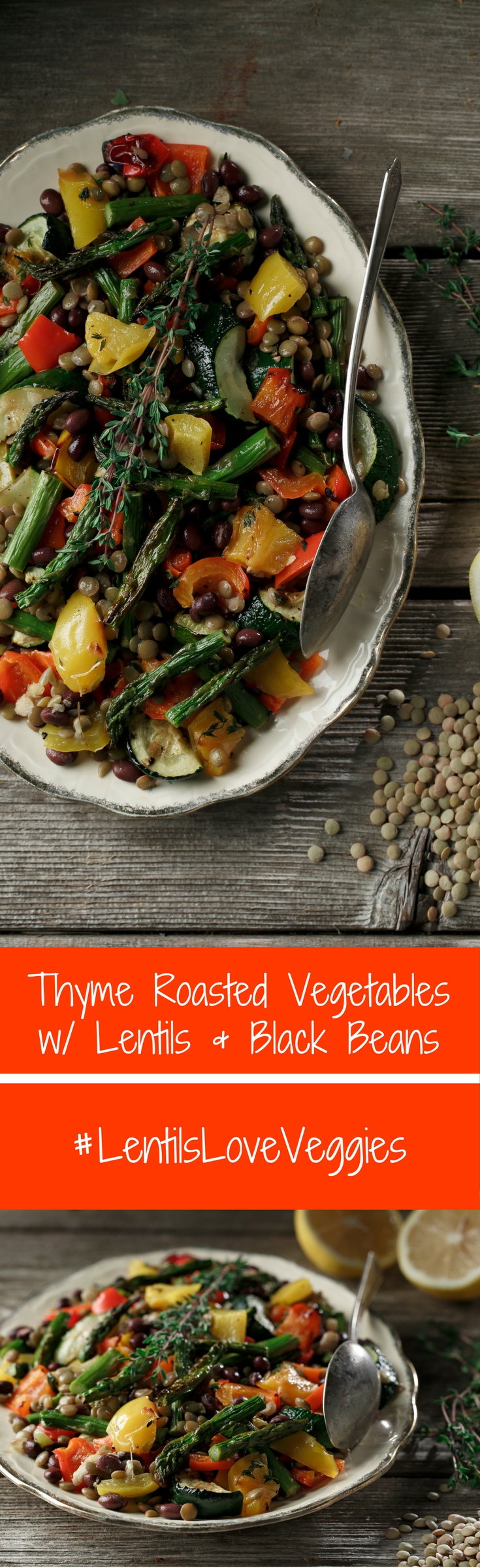 Thyme Roasted Vegetables with Lentils & Black Beans
