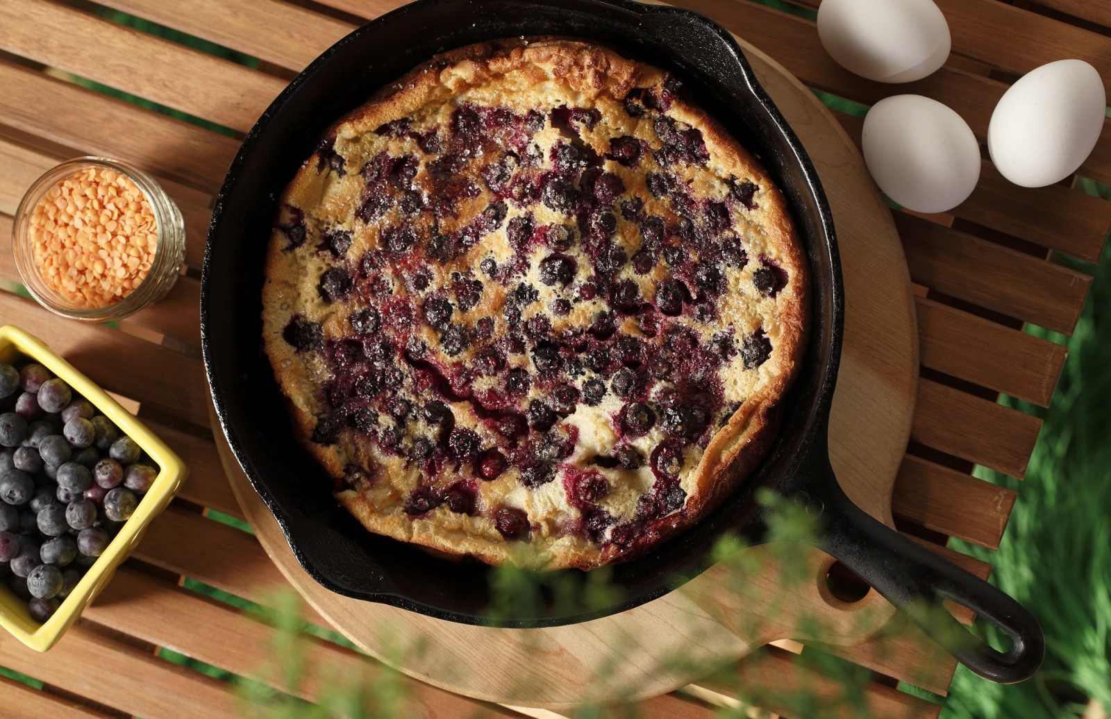 Blueberry & Lentil Clafoutis