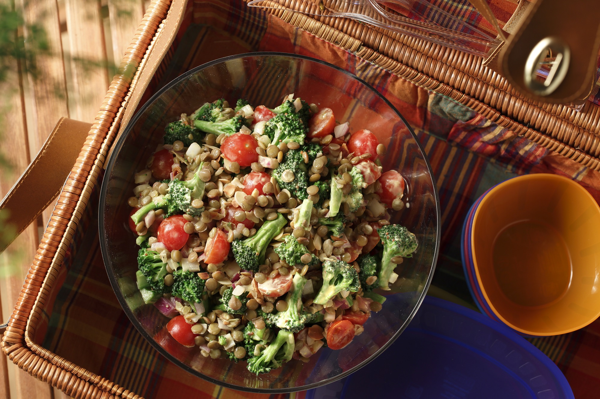 Broccoli & Lentil Salad with Turmeric Yogurt Dressing