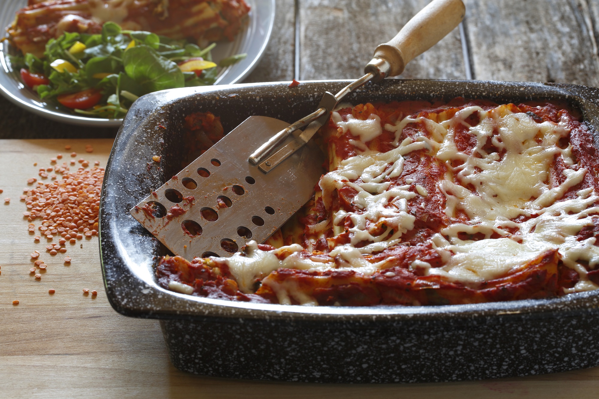 Lentil Enchilada Casserole with Squash