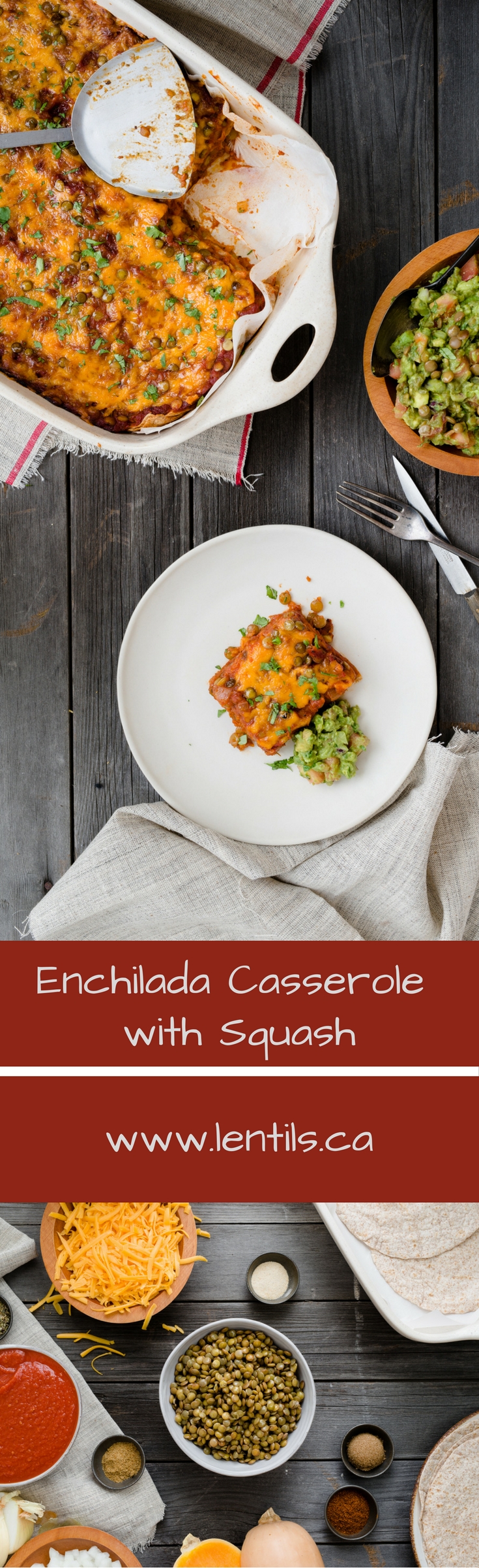 Lentil Enchilada Casserole with Squash