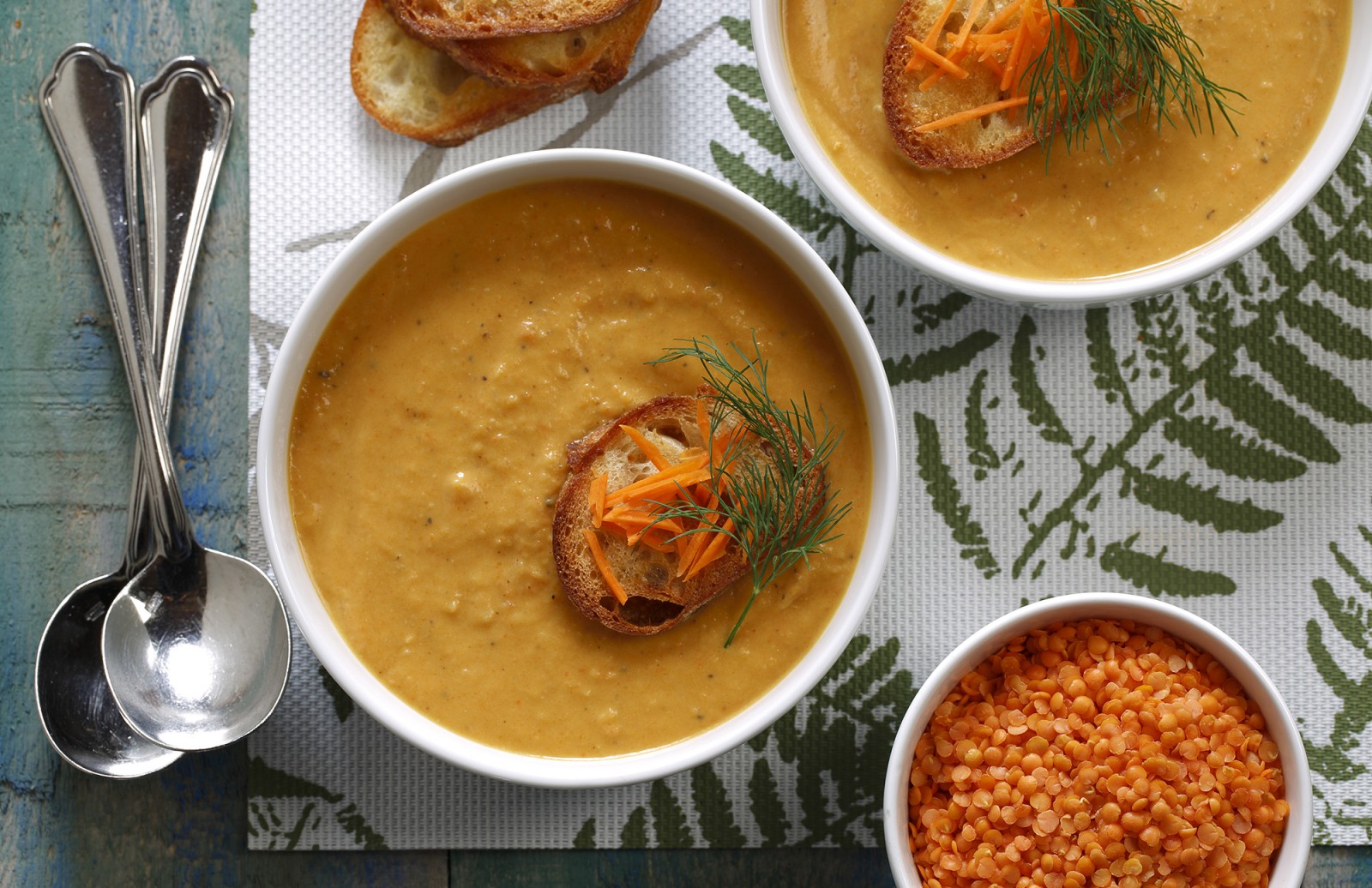 Creamy Red Lentil & Roasted Carrot Soup