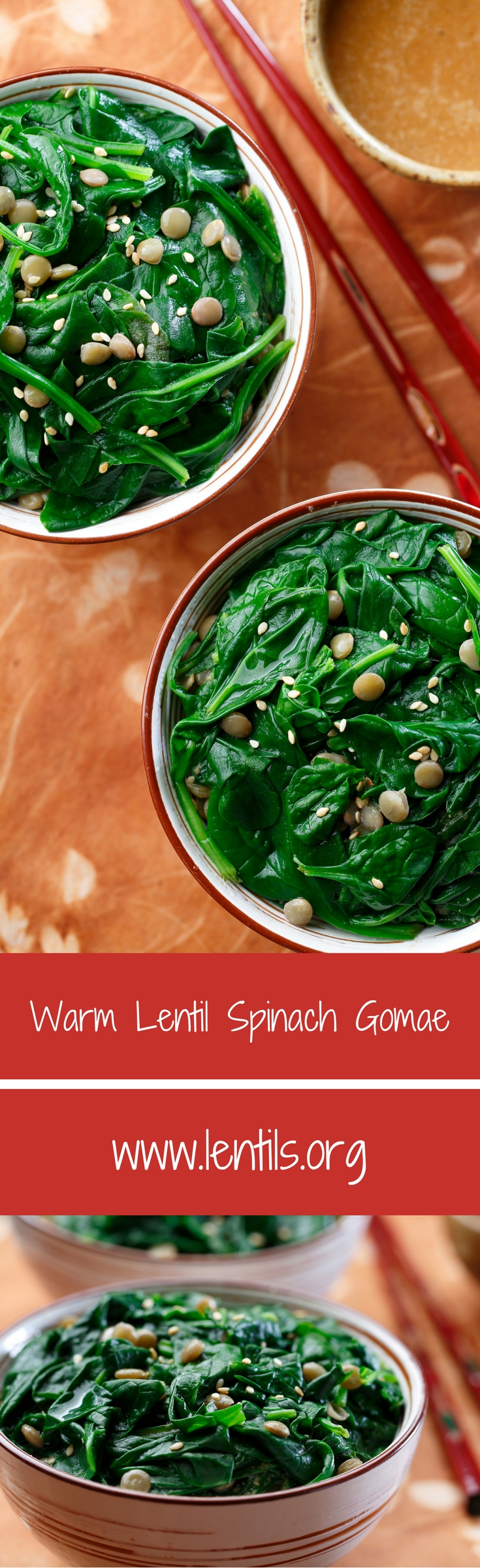 Warm Lentil Spinach Gomae