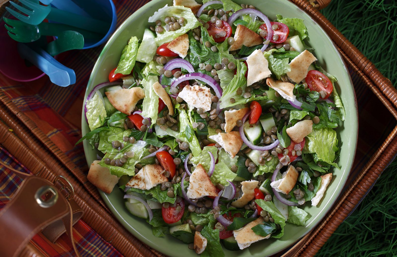 Lentil Fattoush Salad