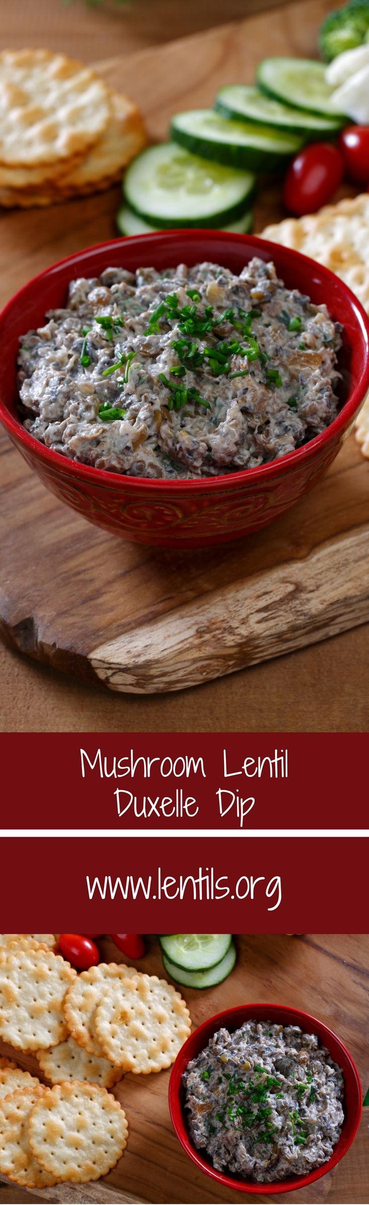 Mushroom Lentil Duxelle Dip