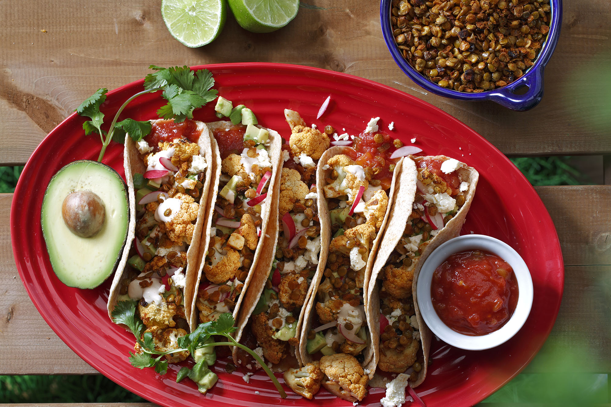 Roasted Lentil & Cauliflower Tacos