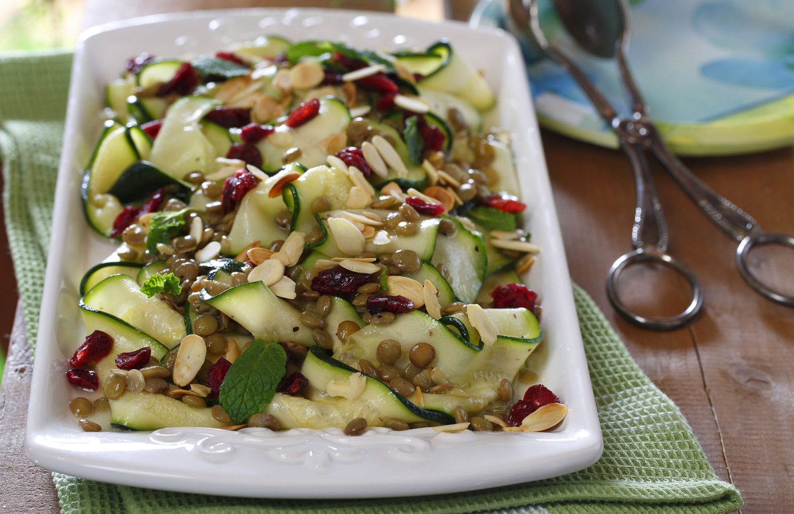 Zucchini Carpaccio with Lentils