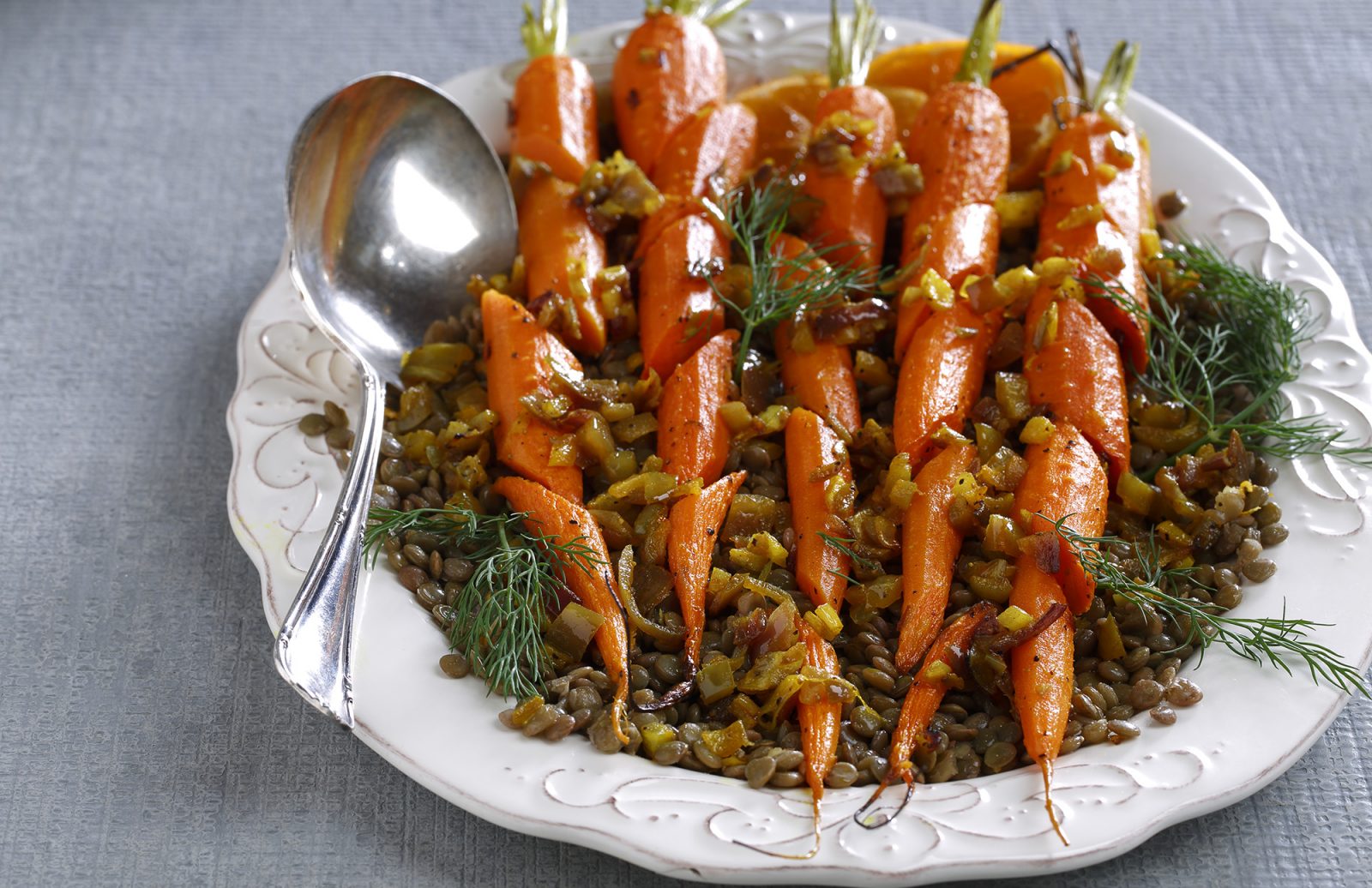 Roasted Carrots & Lentils