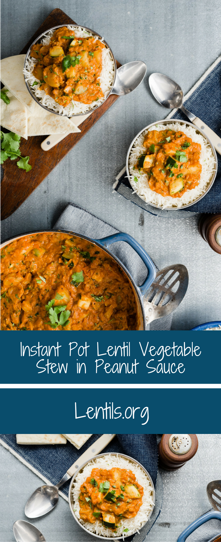 Simple, Quick & Easy Instant Pot Lentil Vegetable Stew in Peanut Sauce ...