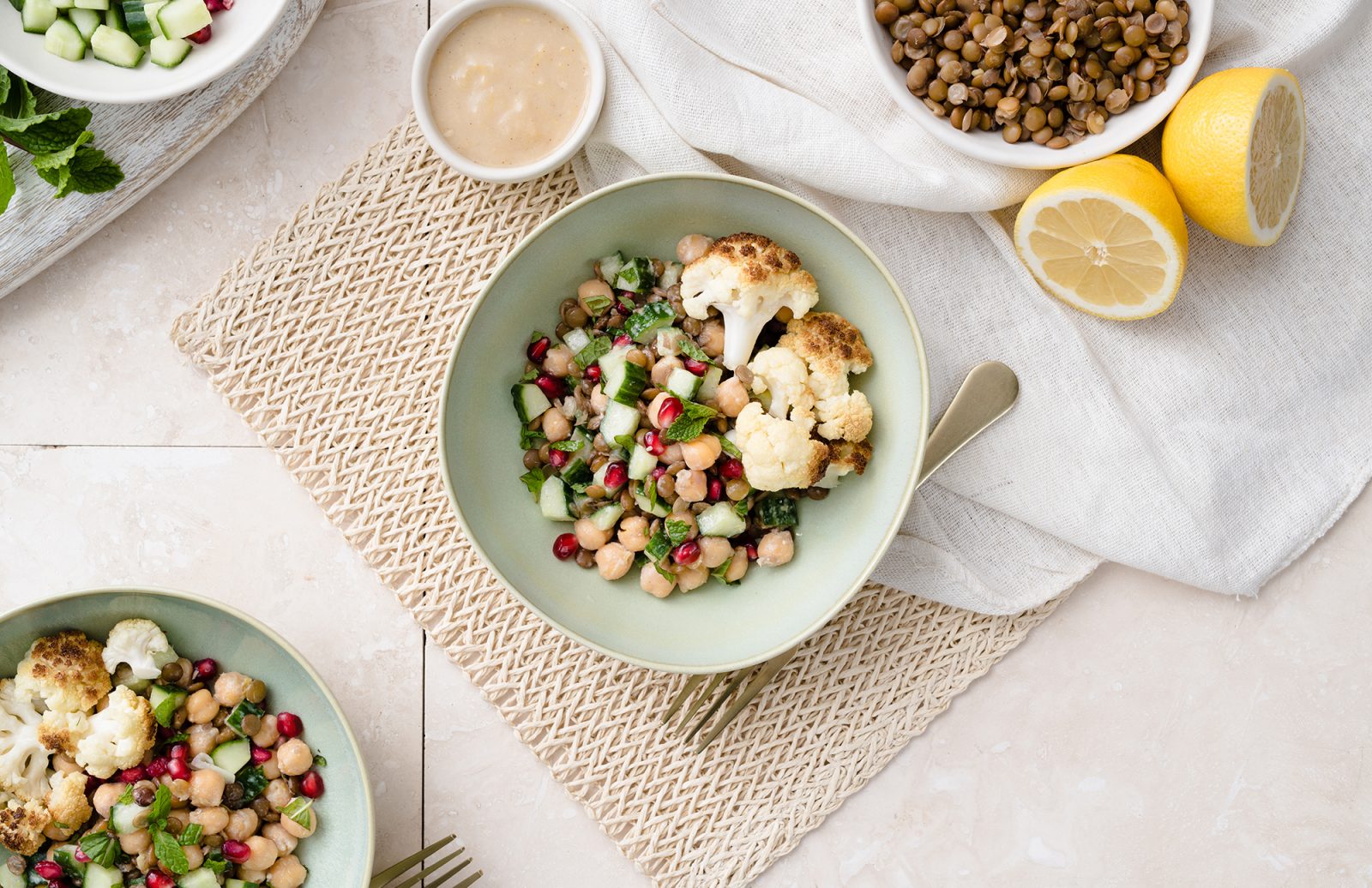 Roasted Cauliflower & Lentil Bowl