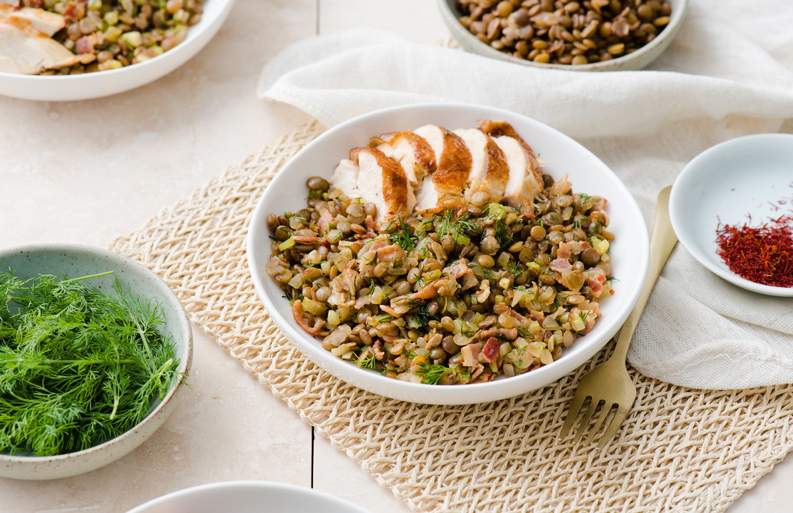 Warm Saffron & Fennel Lentil Bowl