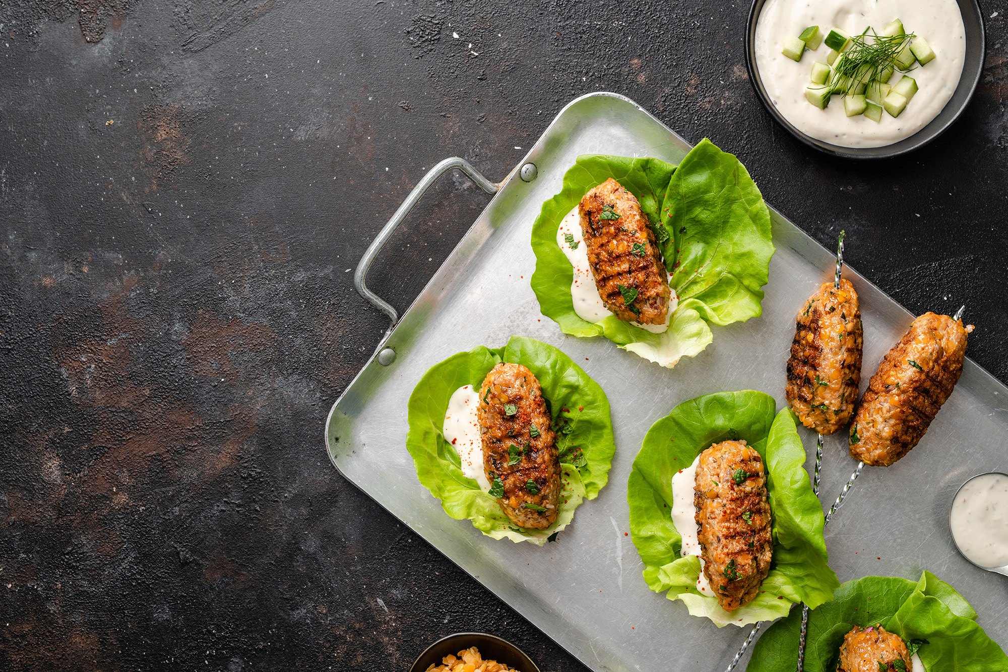 Turkish Lentil Kofte Kebab Lettuce Wraps