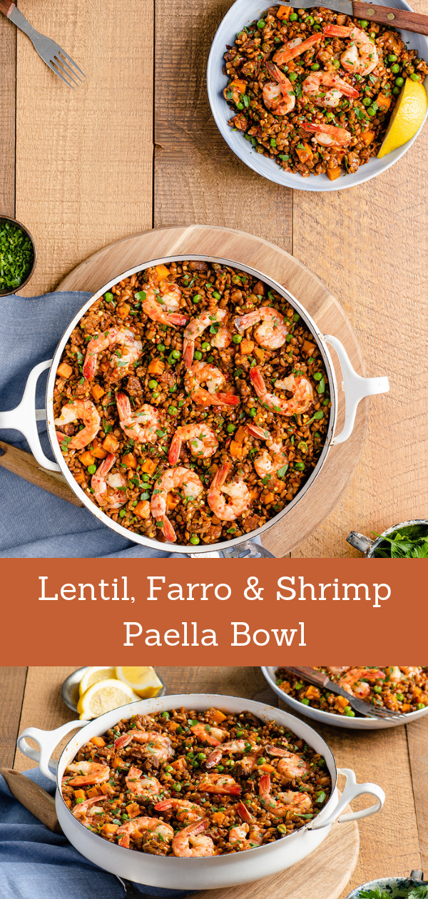 Lentil, Farro & Shrimp Paella Bowl
