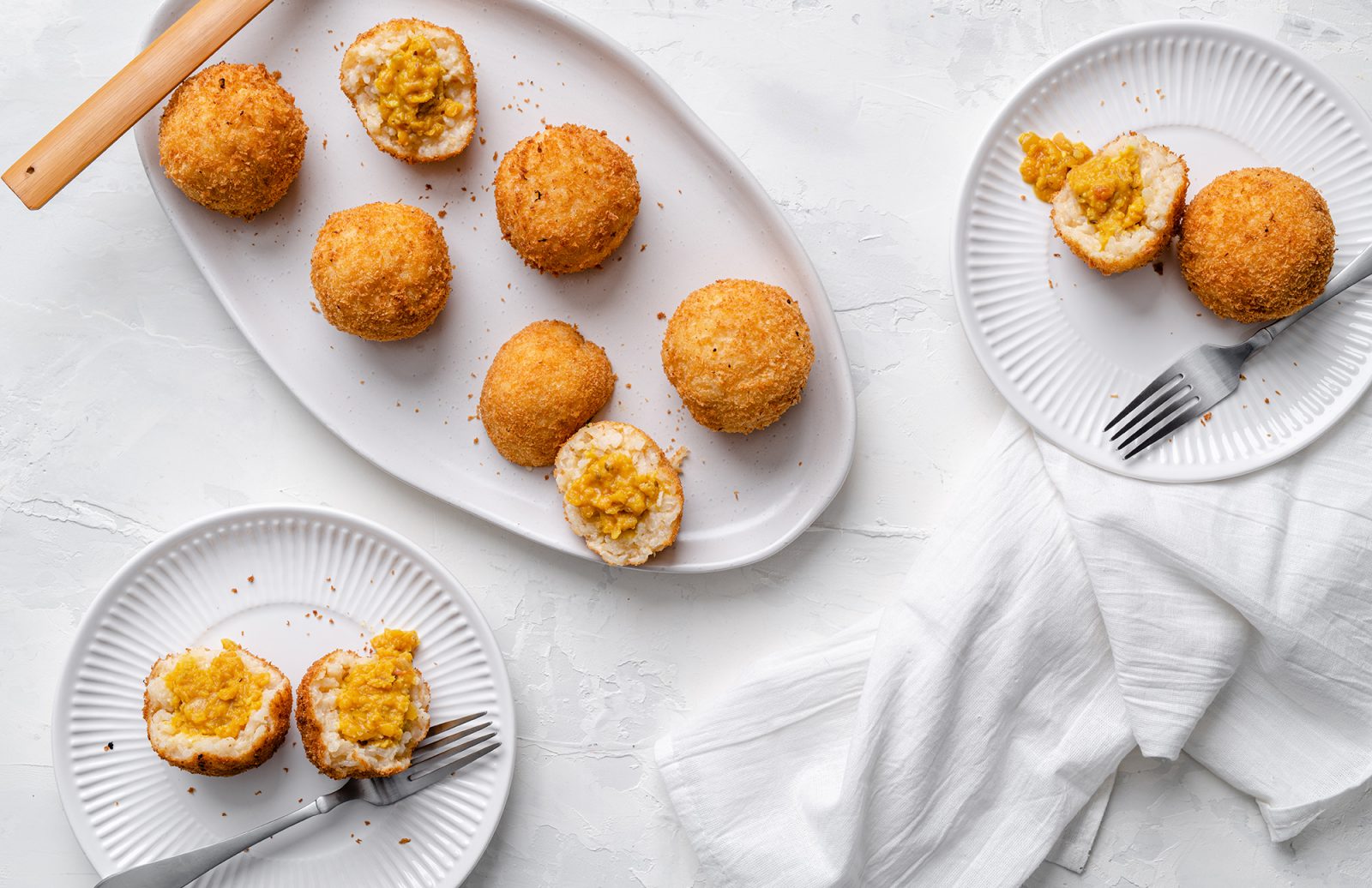 Lentil Curry Stuffed Arancini