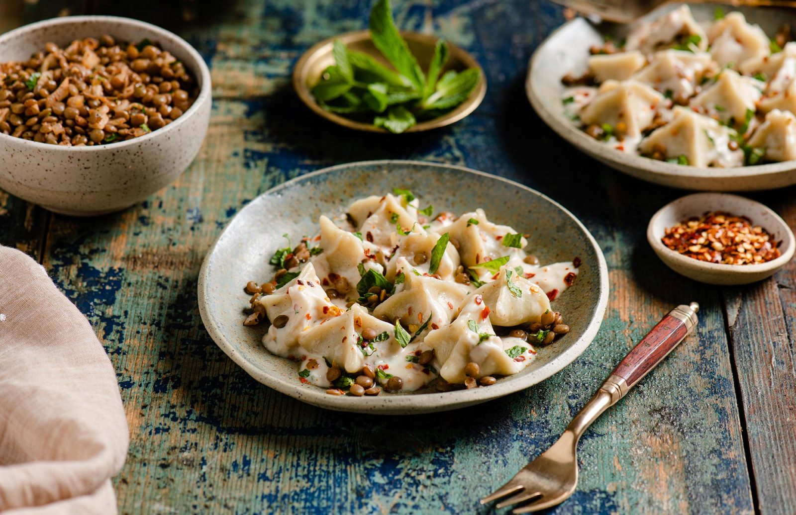 Lentil Manti (Turkish Dumplings)