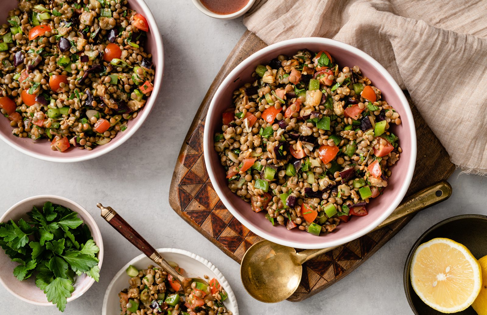 Lentil Raheb (Lebanese Eggplant & Lentil Salad)