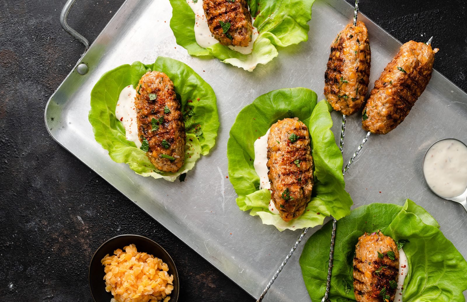 Türkische Linsen-Köfte-Salatwraps