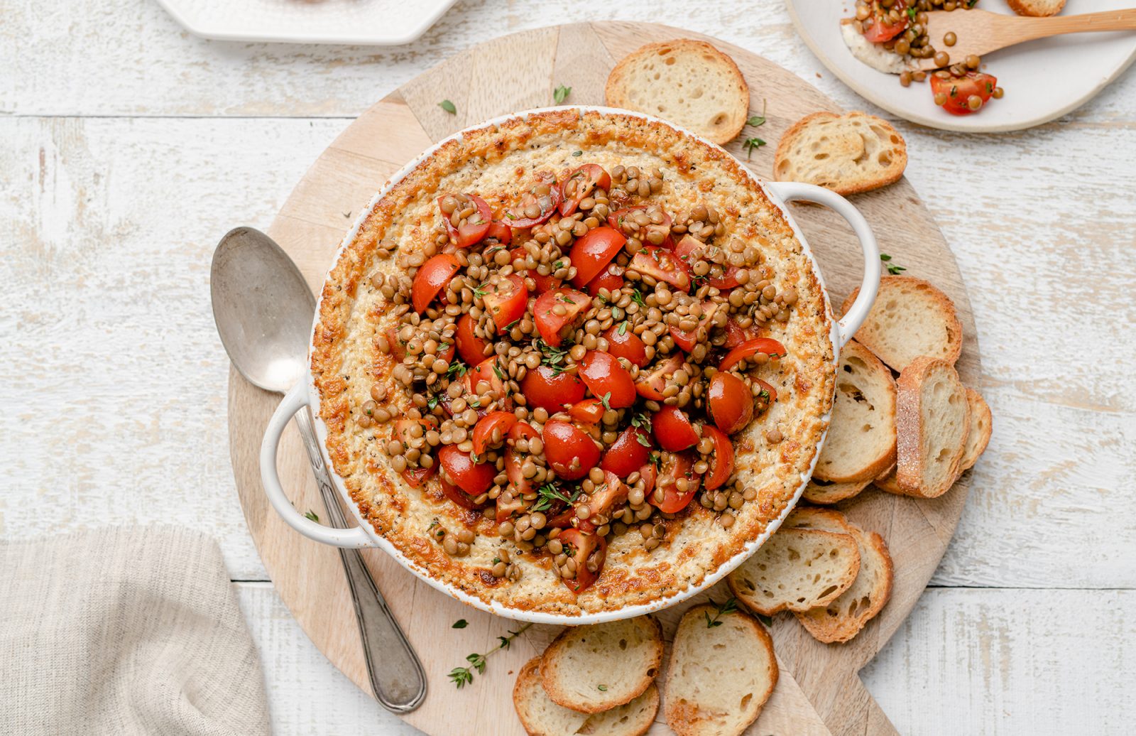 Baked Goat’s Cheese & Lentil Dip