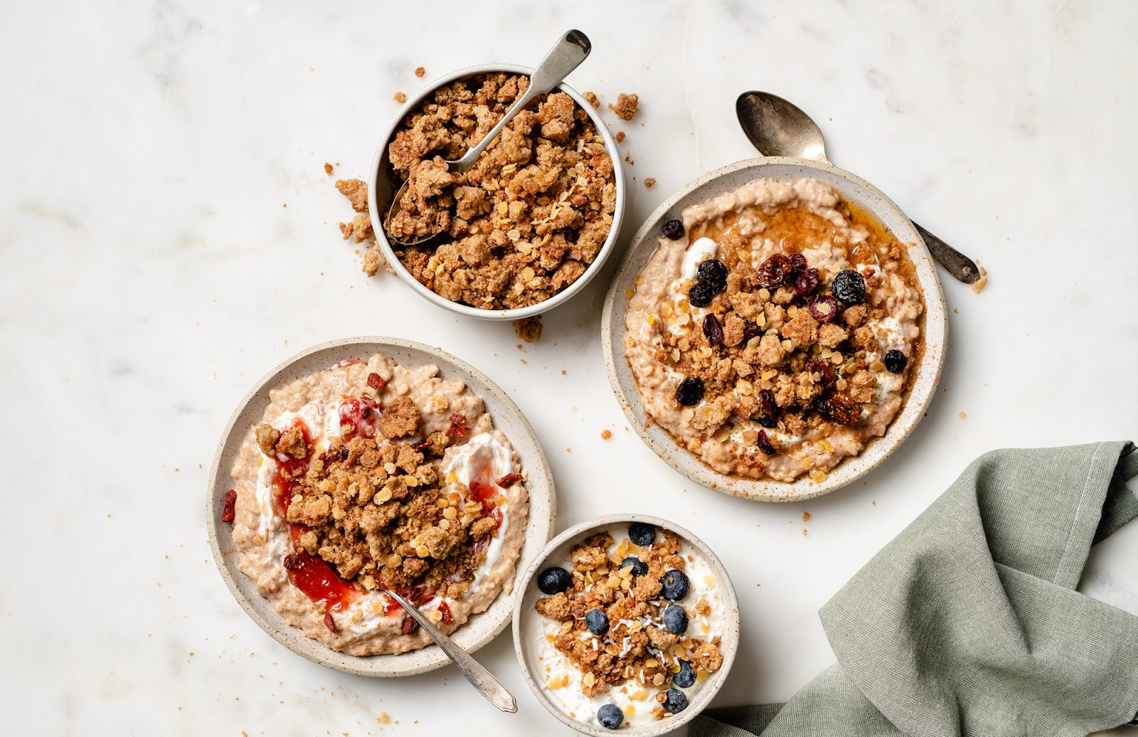 Zimt-Muskatnuss-Linsen-Streusel-Belag