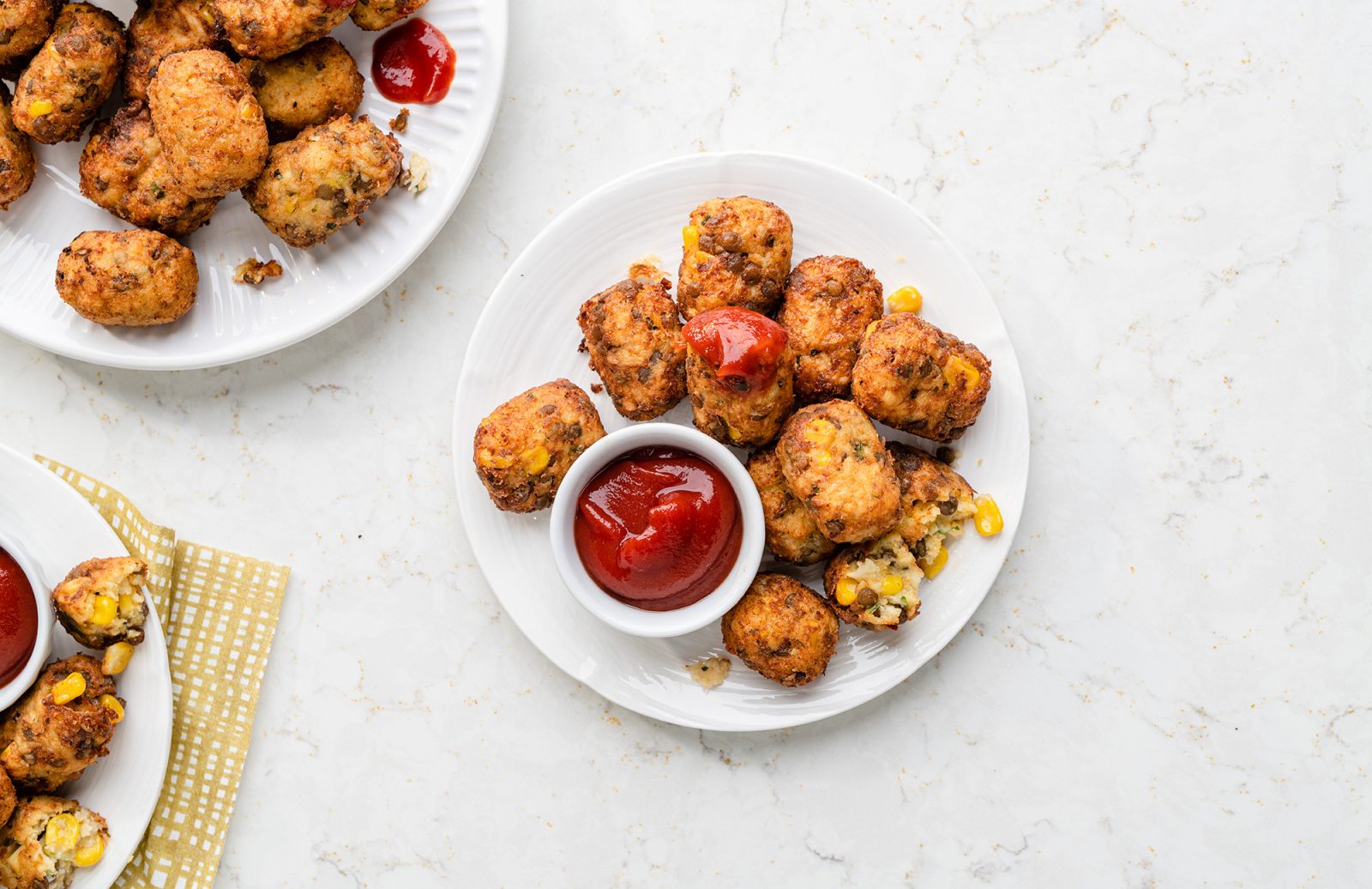Cauliflower, Lentil & Corn Fritters