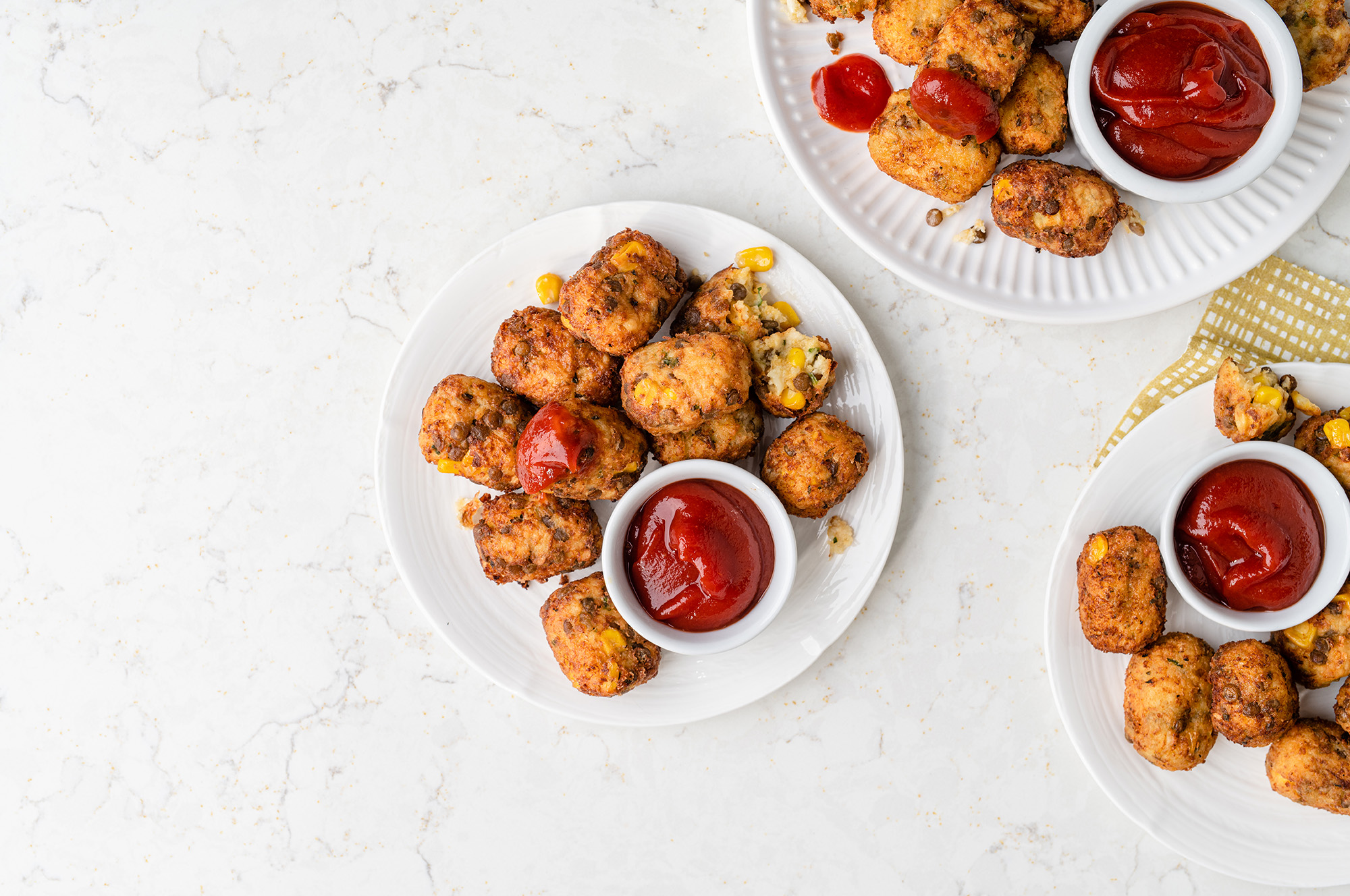 Cauliflower, Lentil & Corn Fritters